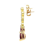 Jenny O Couture Pink Zircon & Champagne Diamond Drop Earrings in 18K Yellow Gold - view 4