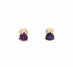 Jenny O Couture Amethyst Stud Earrings in 14K Yellow Gold, 3.00 ctw