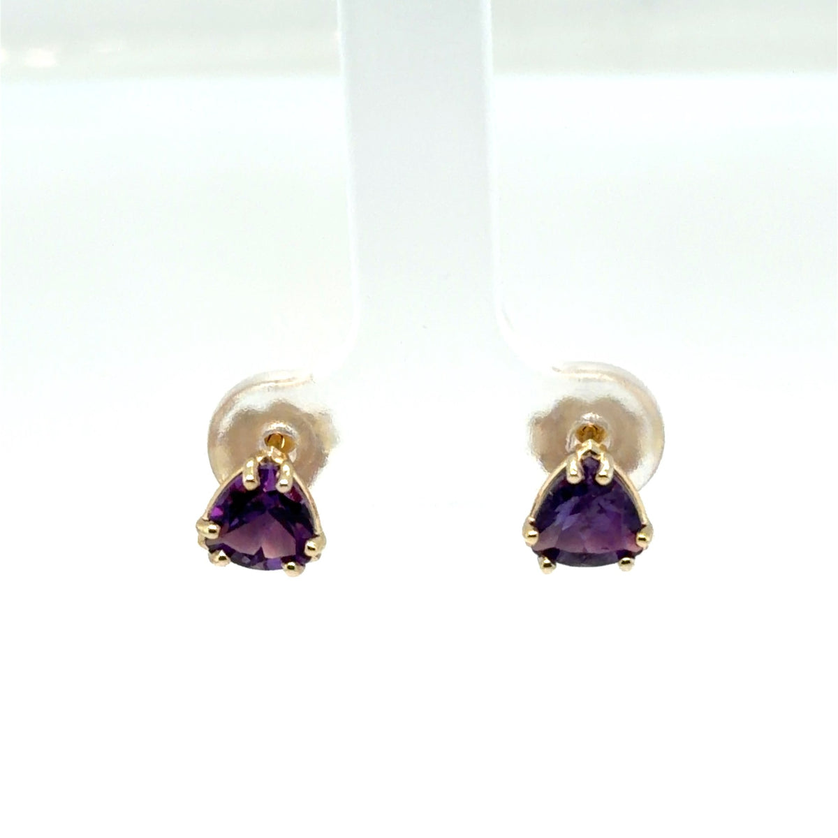 Jenny O Couture Amethyst Stud Earrings in 14K Yellow Gold, 3.00 ctw - view 2
