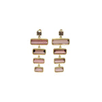Kimberly Collins Pink Tourmaline & Cognac Diamond Drop Earrings in 18K Yellow Gold, 8.65 ctw