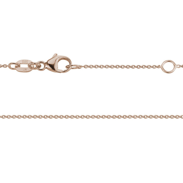 14 Karat Rose Gold Cable Link Chain, 18"