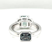Robert Procop Octagonal Step Cut Montana Sapphire & Diamond Platinum Ring
