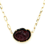 Jenny O Couture Geode Pendant on Paperclip Chain in 14K Yellow Gold, 17 in. - view 2