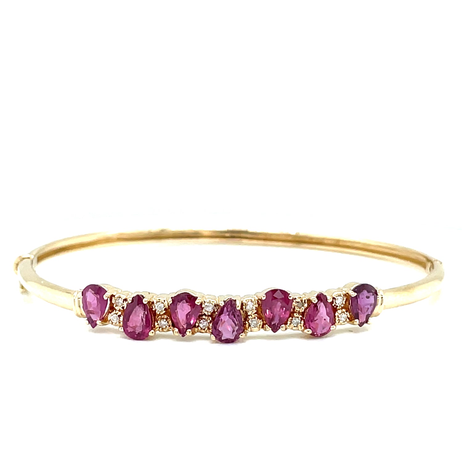 Pear Ruby 14KY Bangle