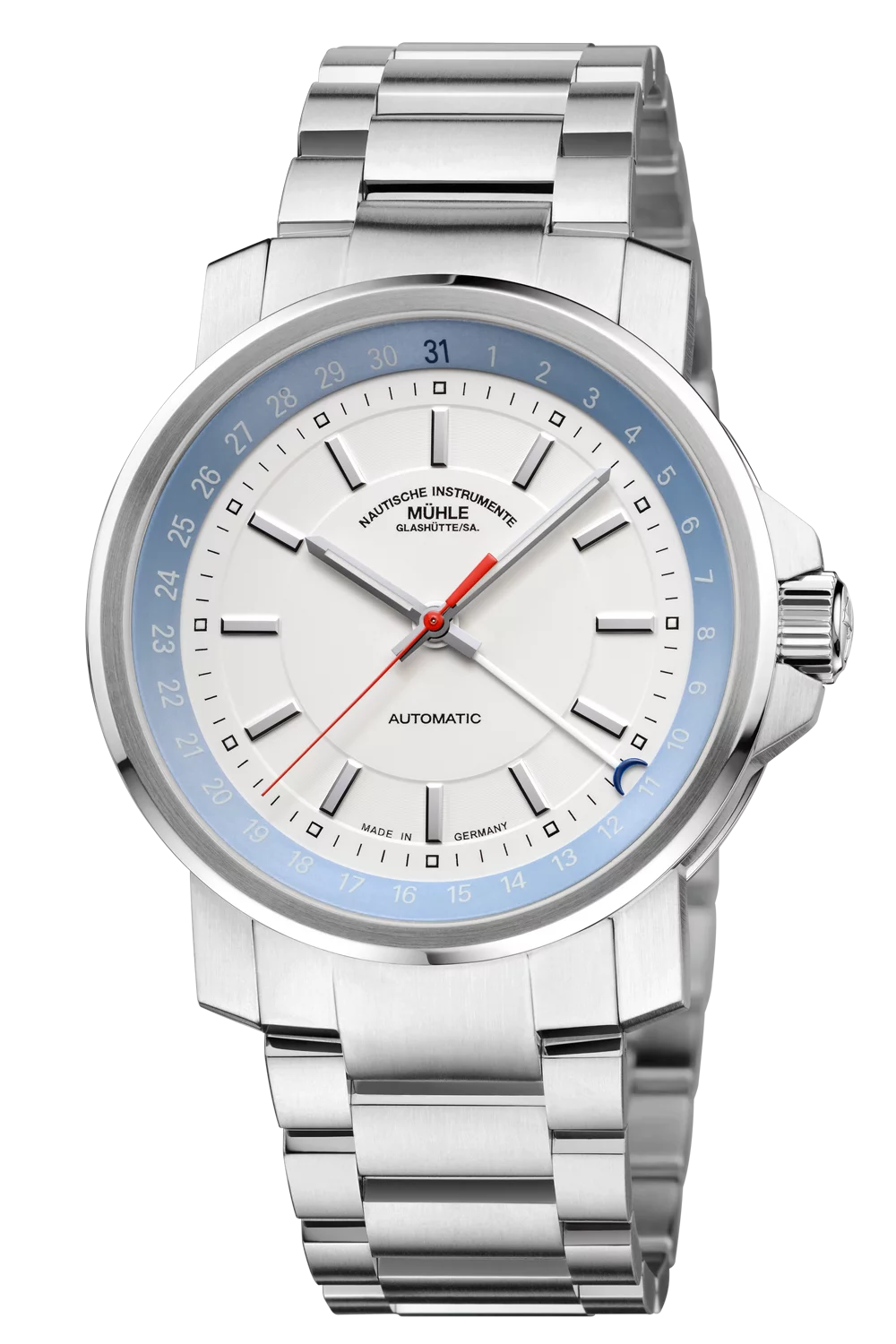 Mühle-Glashütte "29er Pointer Date" Automatic in SS, White Dial
