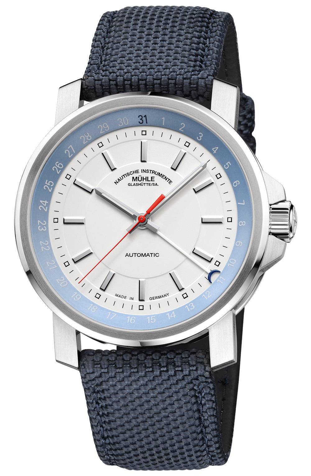 Mühle-Glashütte "29er Pointer Date" Automatic in SS, White Dial