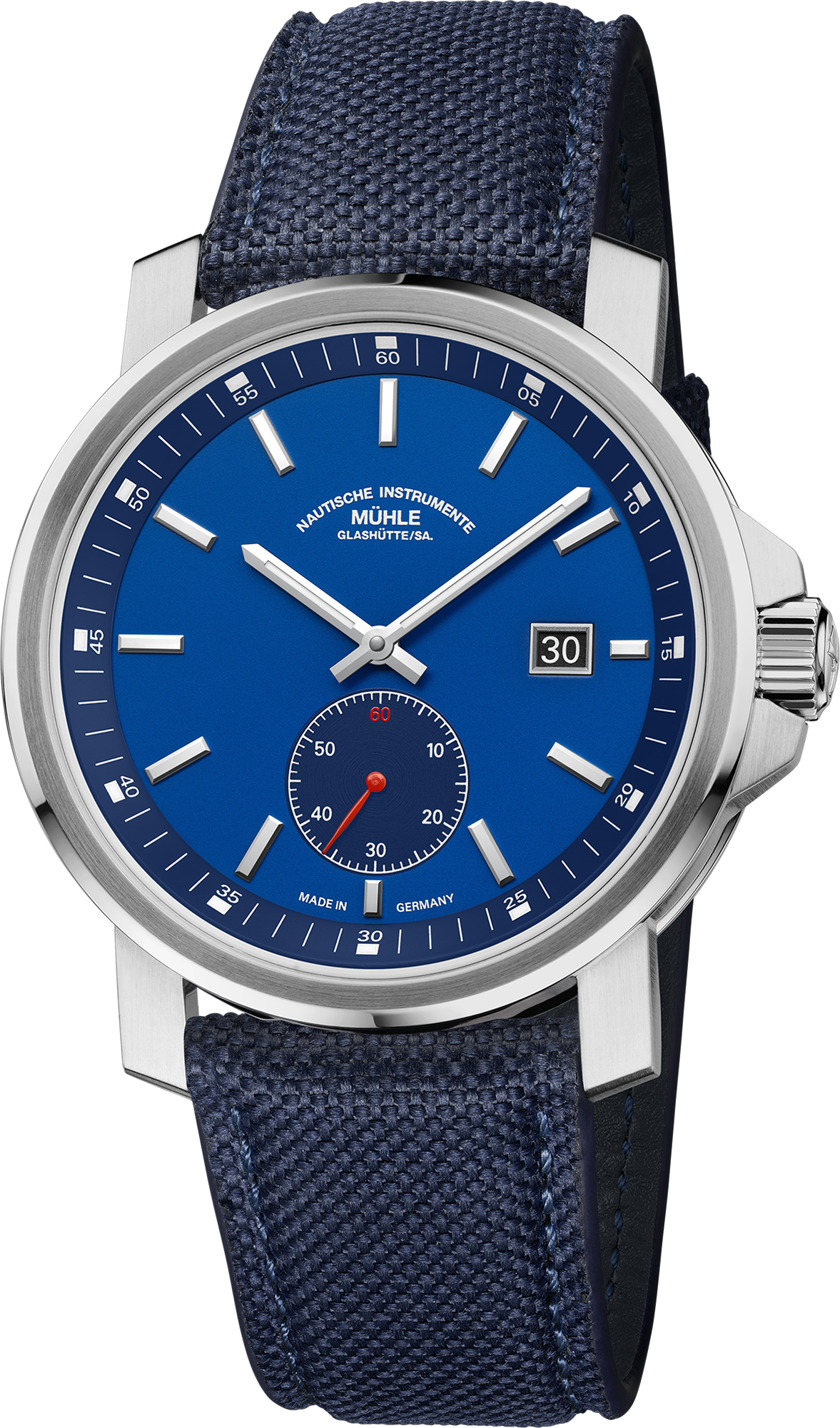 Mühle-Glashütte "29er Big Small Second" Automatic in SS, Deep Blue Dial