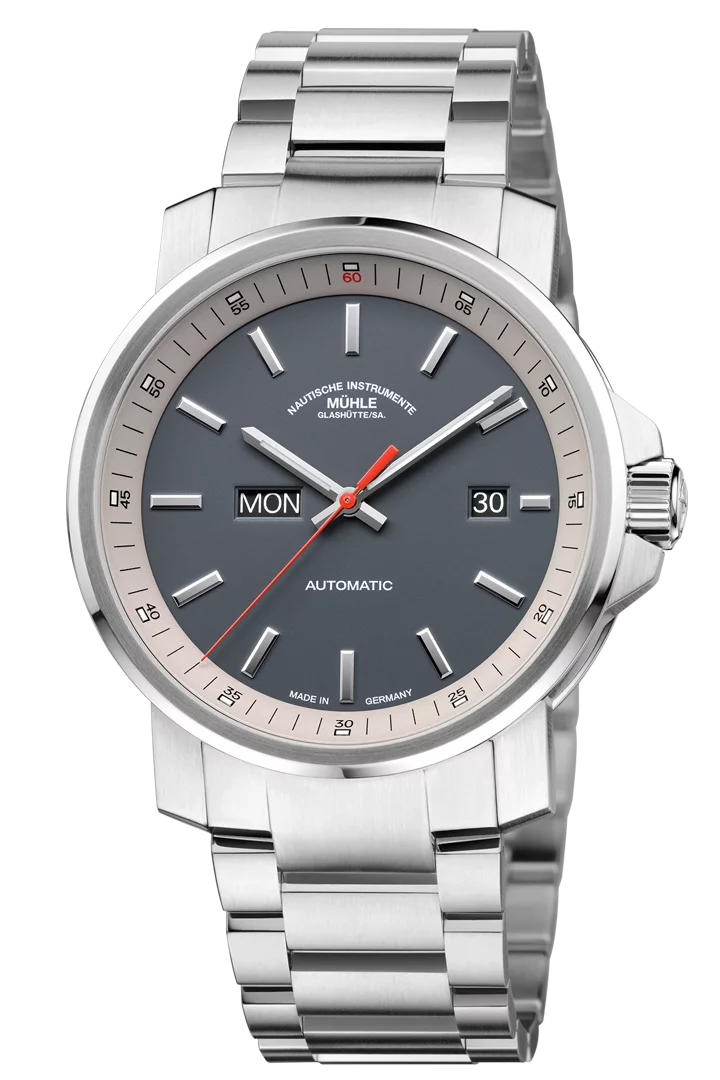 Mühle-Glashütte "29er Day/Date" Automatic in SS, Titanium Grey Dial