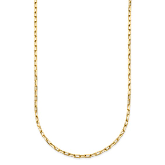 14KY Gold 2.2mm Flat Oval Link Diamond-Cut Chain