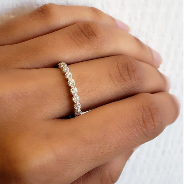 Bezel 18 Karat White Gold Diamond Band
