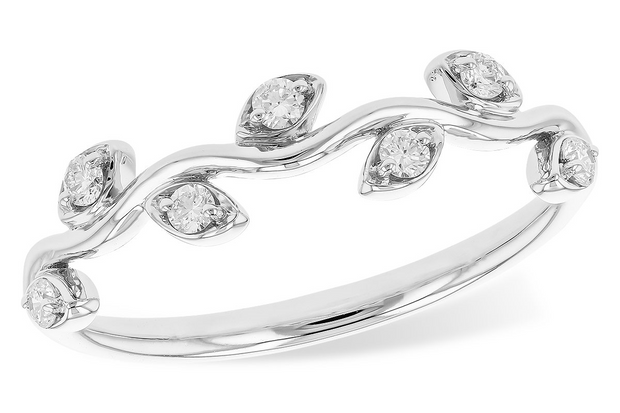 14 Karat Gold Diamond "Leaf" Band
