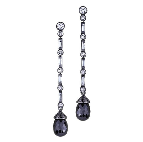 18 Karat Gold Black Diamond Earrings