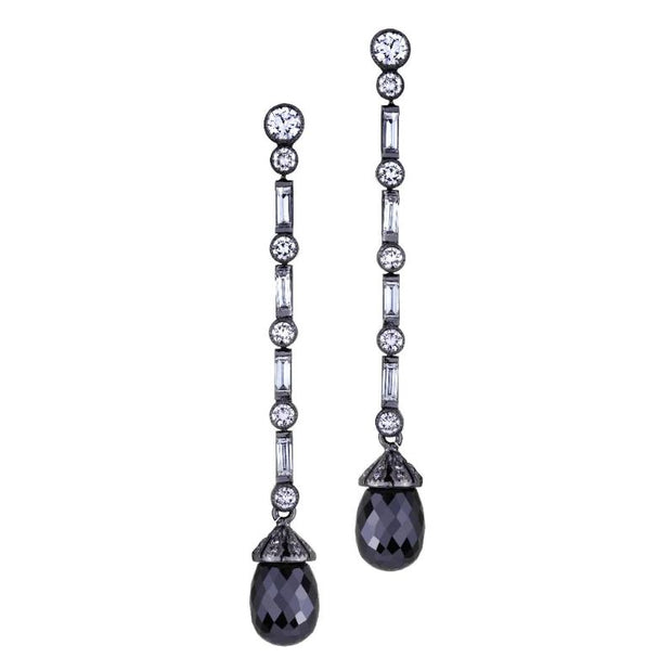 18 Karat Gold Black Diamond Earrings