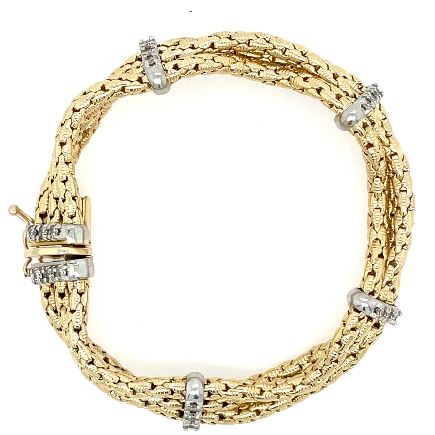 Diamond Two Tone 14K Gold Estate Bracelet