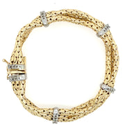 Diamond Two Tone 14K Gold Estate Bracelet