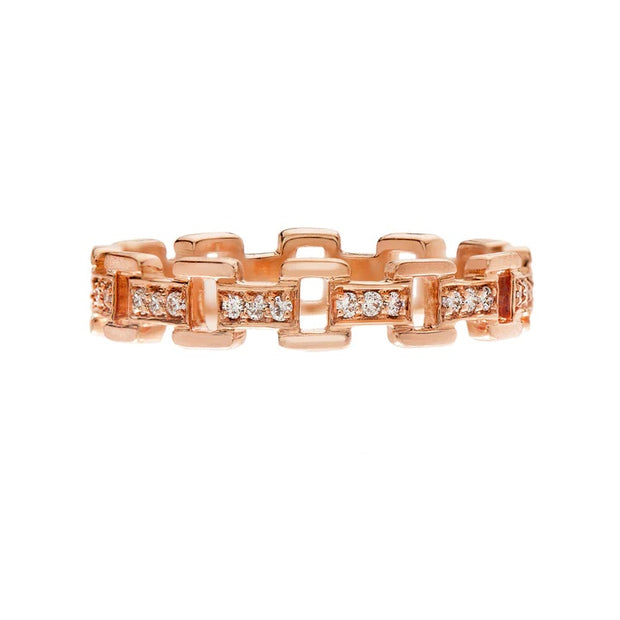 18 Karat Rose Gold Diamond Ring