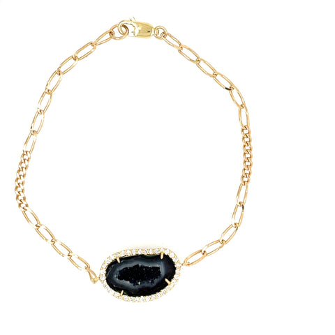 Geode & Diamond Figaro 14KY Bracelet