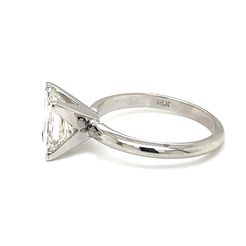 14 Karat White Gold Princess Cut Diamond Solitaire Engagement Ring