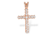 14 Karat Gold Diamond Cross Pendant