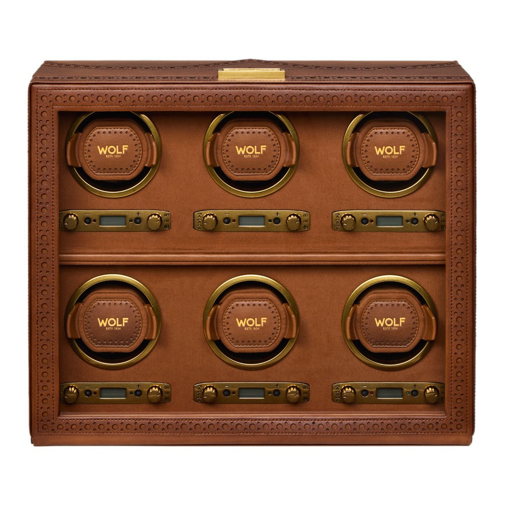 WOLF Brogue 6 Piece Watch Winder