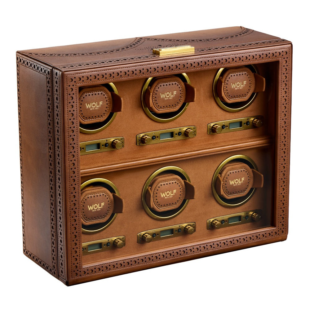 WOLF Brogue 6 Piece Watch Winder - view 2