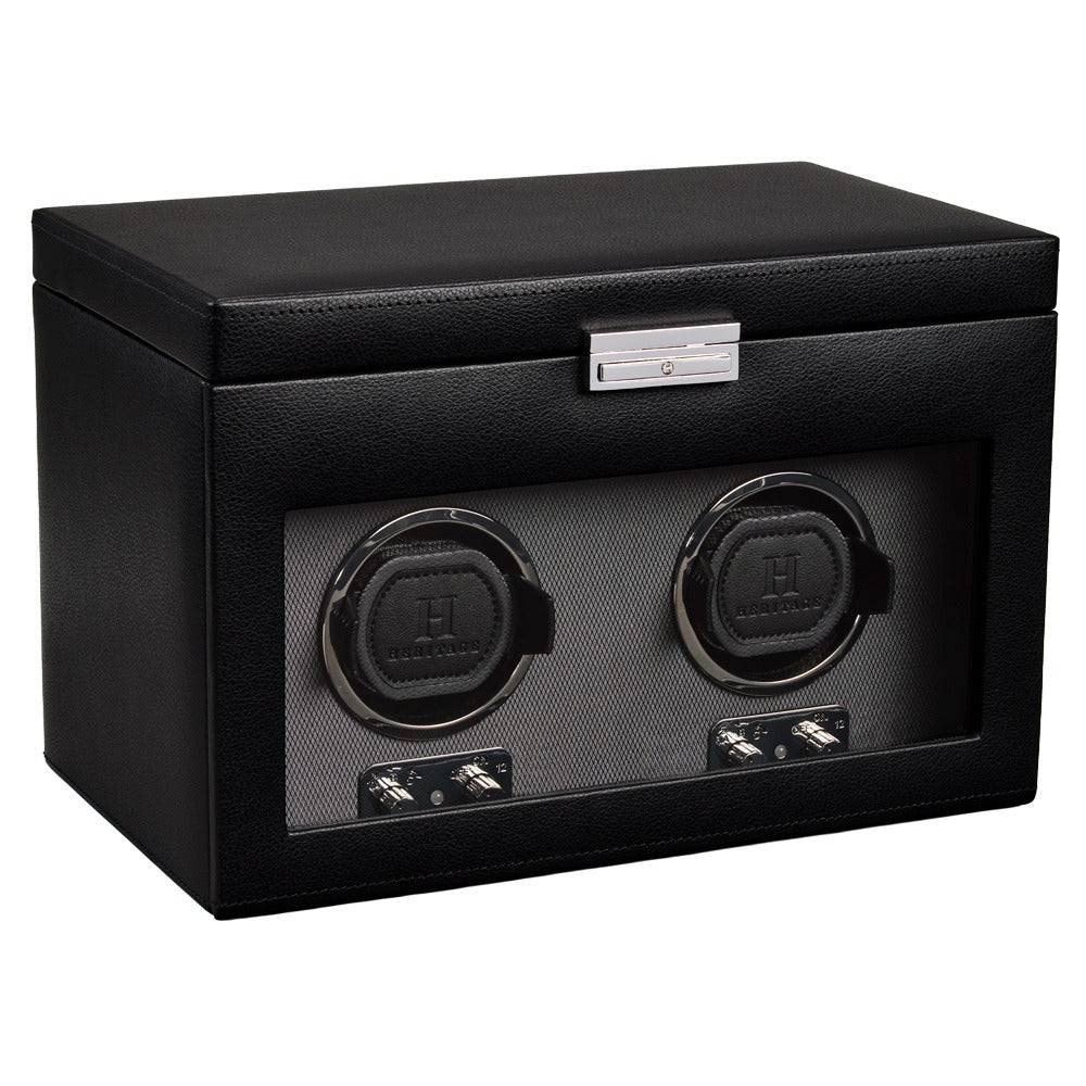 WOLF Heritage Oxford Double Watch Winder with Storage - view 2