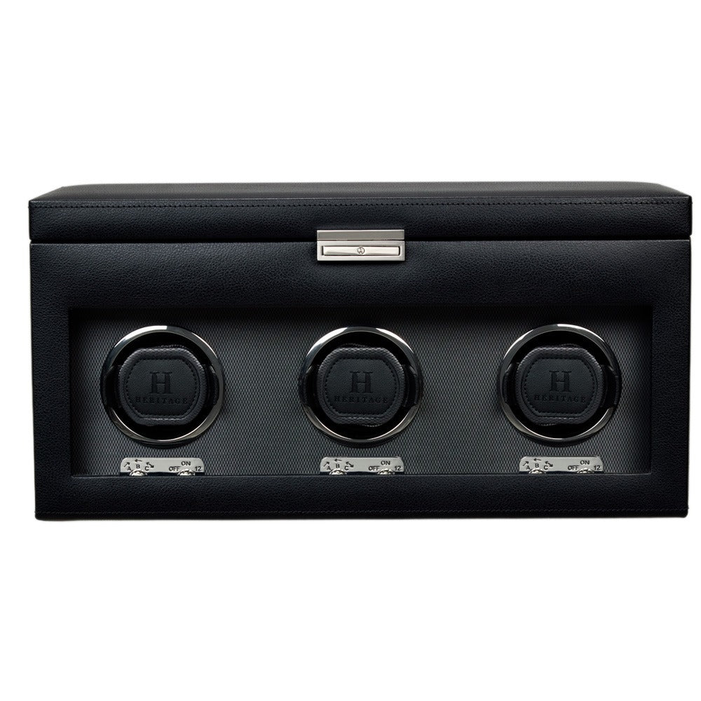 WOLF Heritage Oxford Triple Watch Winder with Storage