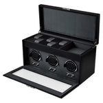 WOLF Heritage Oxford Triple Watch Winder with Storage - view 4