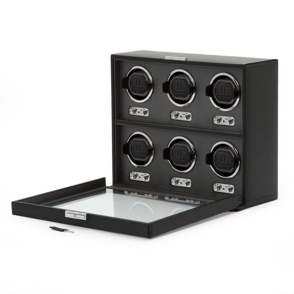WOLF Heritage Oxford 6 Piece Watch Winder - view 4