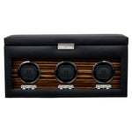 WOLF Heritage Macassar Triple Watch Winder with Storage