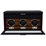 WOLF Heritage Macassar Triple Watch Winder with Storage - view 3