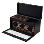 WOLF Heritage Macassar Triple Watch Winder with Storage - view 4