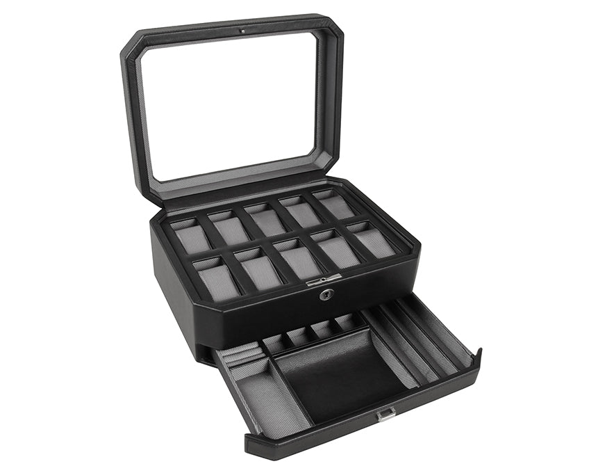WOLF Windsor 10 Piece Watch Box with Drawer - view 10