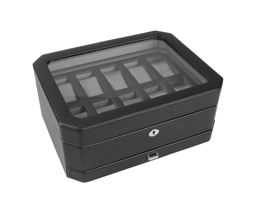 WOLF Windsor 10 Piece Watch Box with Drawer - view 11