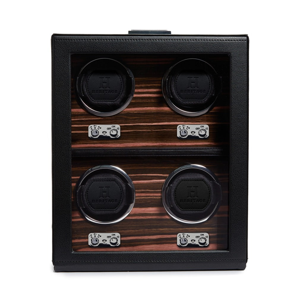 WOLF Heritage Macassar 4 Piece Watch Winder