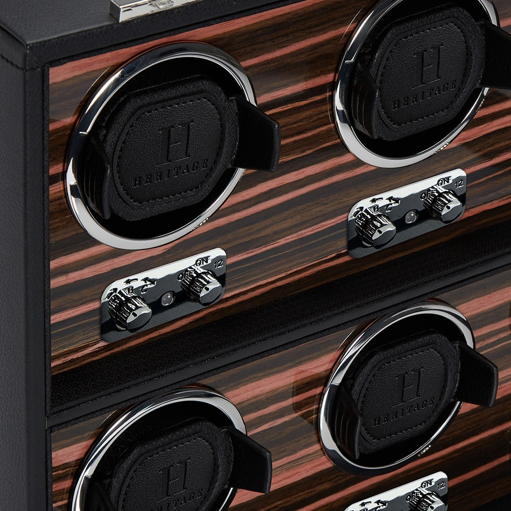 WOLF Heritage Macassar 8 Piece Watch Winder - view 3