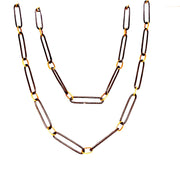 22 Karat Yellow Gold and Oxidized Silver "Clipper" Diamond Necklace