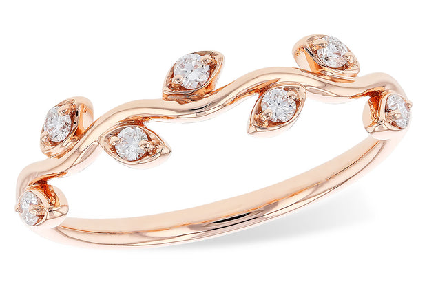 14 Karat Gold Diamond "Leaf" Band
