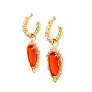 18 Karat Yellow Gold Diamond and Opal Earrings