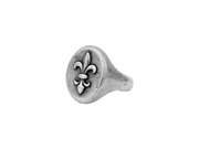 John Varvatos Rings Fleur De Lis Sterling Silver Statement Ring, 21.5x16.5mm Oval, with No Stone