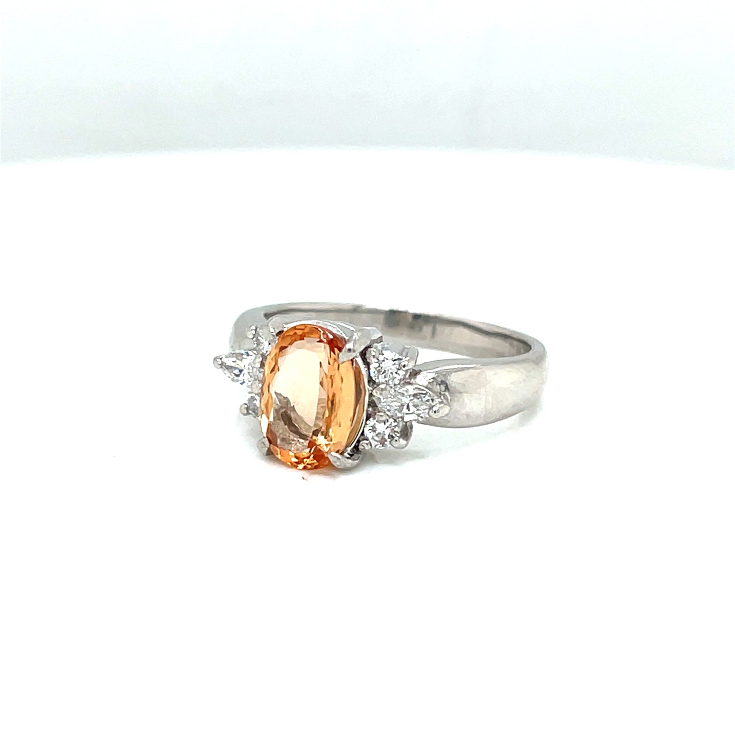 Imperial Topaz & Diamond Platinum Ring