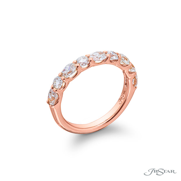 18 Karat Rose Gold Diamond Anniversary Ring