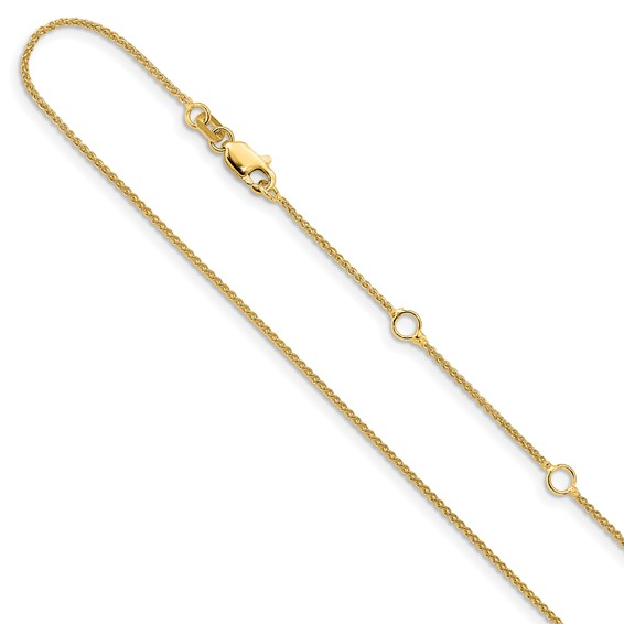 14KY Gold 1mm Spiga 18 inch Chain
