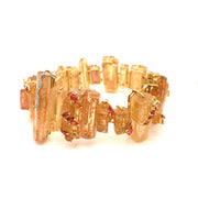 18 Karat Yellow Gold Colored Stone Bracelet