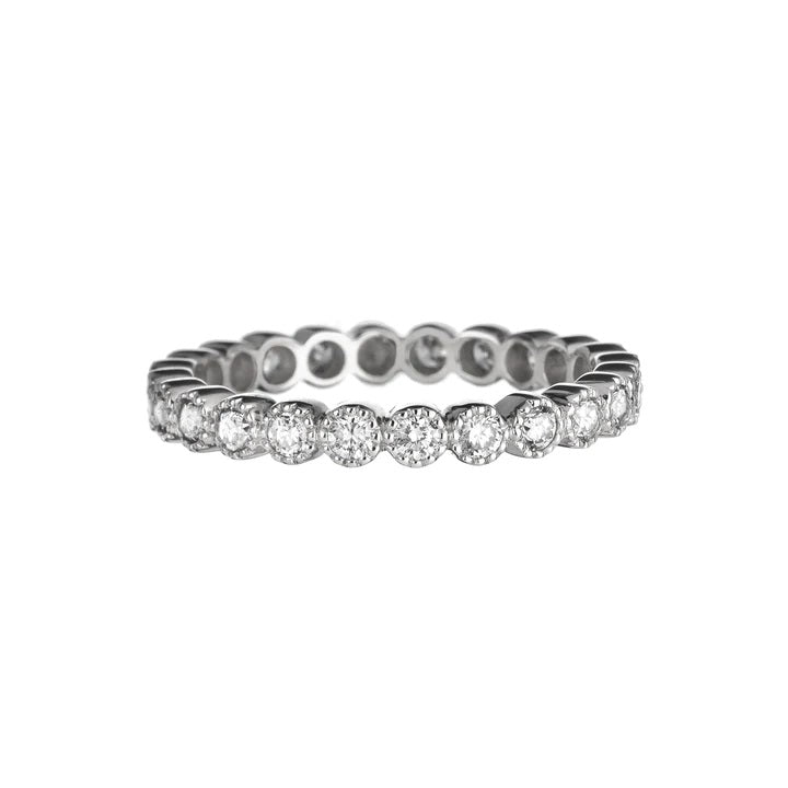 Bezel 18 Karat White Gold Diamond Band