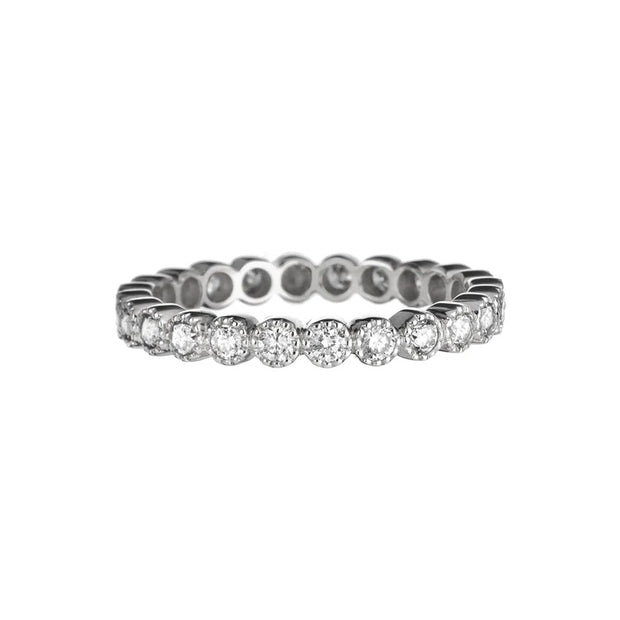 Bezel 18 Karat White Gold Diamond Band