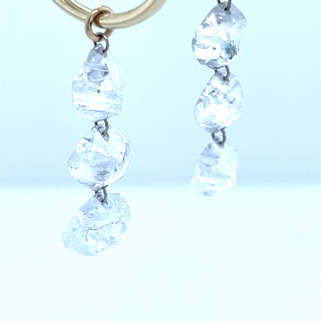 ピアス STONEHENgE 14K Diamond Piercing P1393D Sparkly Flat Helix piercing with seven cz stones long ear stud