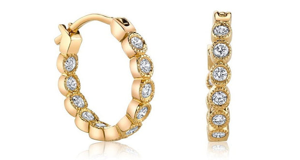 18 Karat Yellow Gold Diamond and Opal Earrings