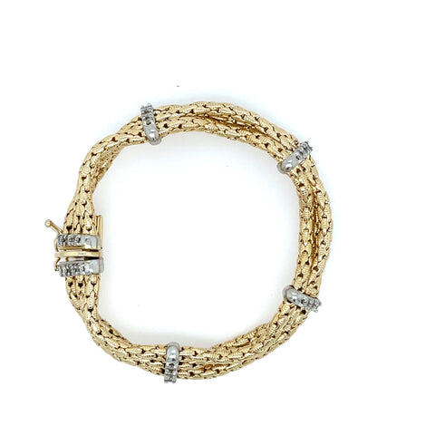 Diamond Two Tone 14K Gold Estate Bracelet