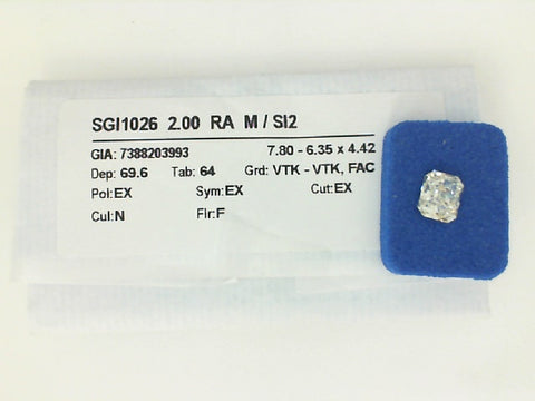 Loose Radiant Cut Diamond - 2.00 ct